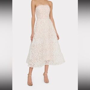 Elegant White Lace Midi Dress